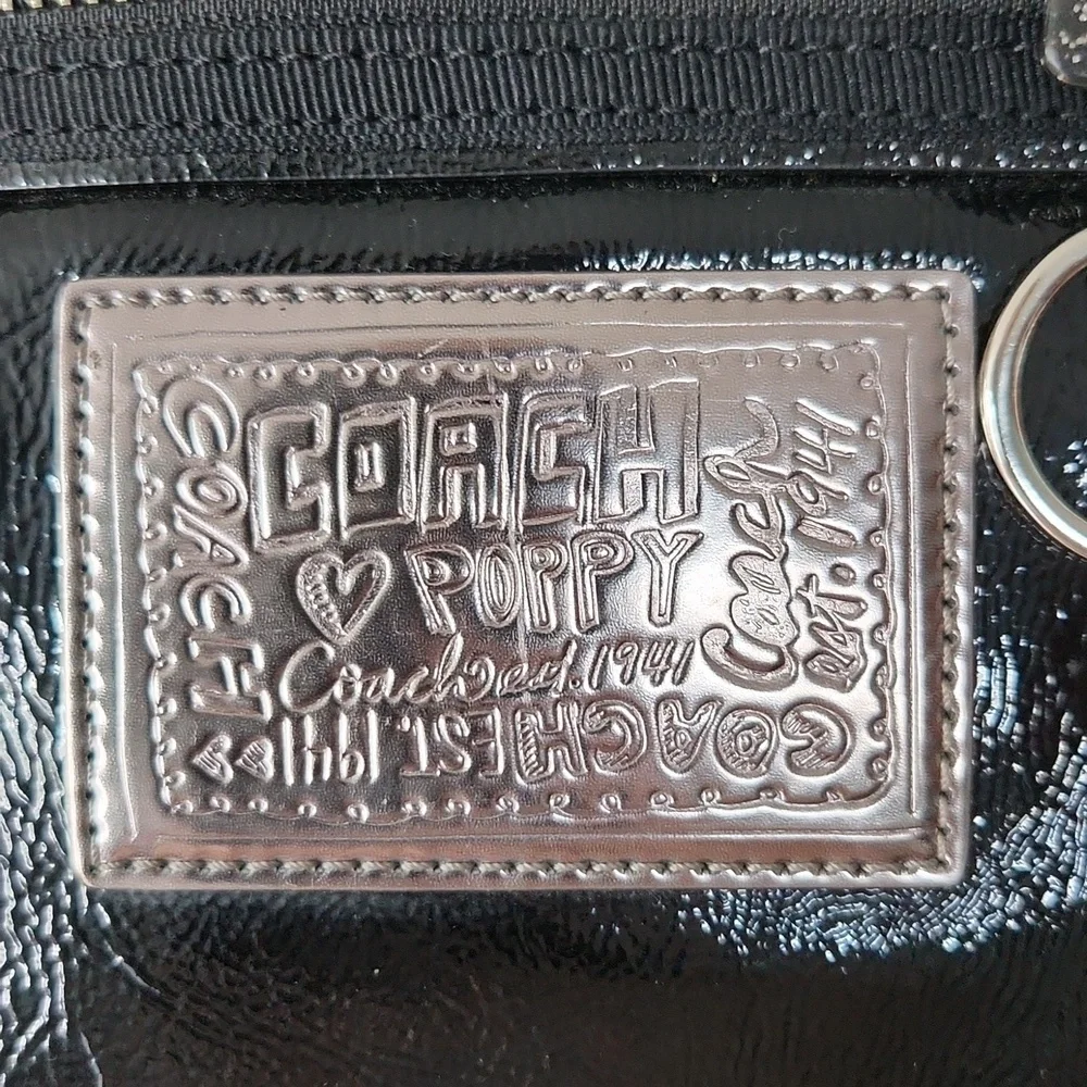 Coach Poppy Black Patent Leather Tote 13836 Y2k